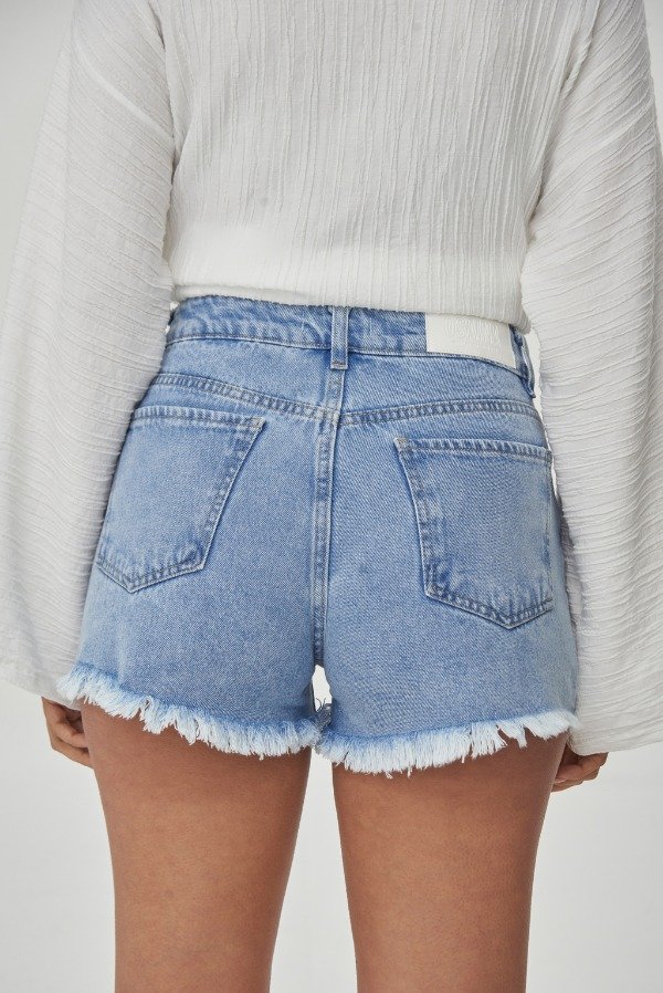 Producto - SHORT JEAN AIRA HIGH RISE CELESTE DESFLECADO - 3
