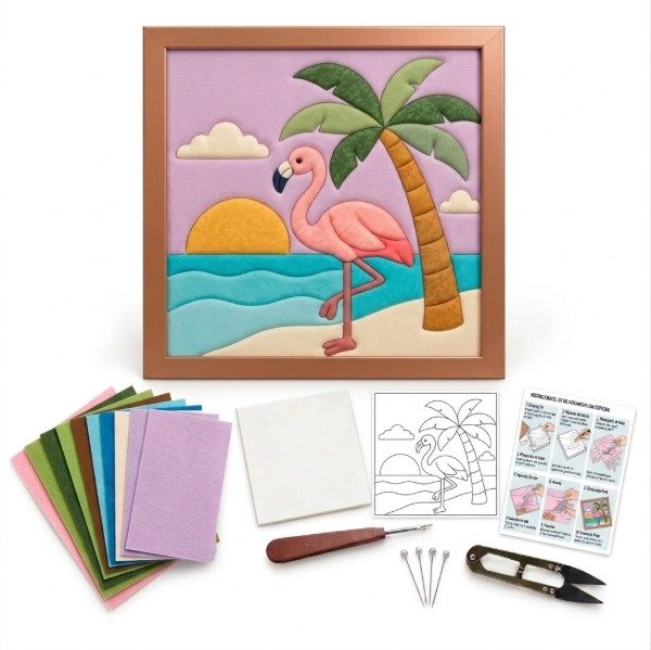 Producto - Kit Kinusaiga con bastidor Patchwork sin Costura FLAMENCO - 0