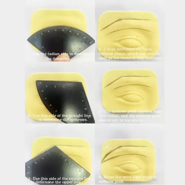 Producto - Regla Metálica Guía de Mapeo y Corrección de Cejas - Color Negro - 3