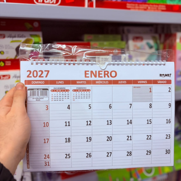 Producto - Calendario A4 Apaisado Rojo 29x21cm