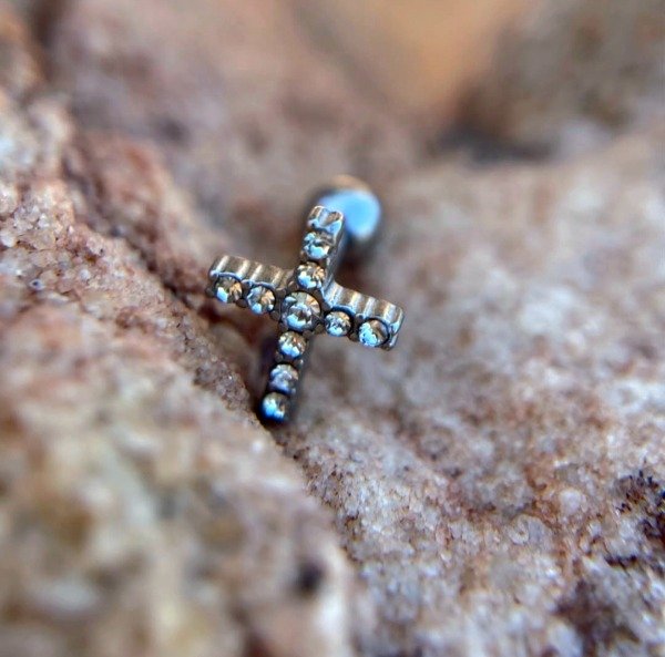 Producto - Piercing Helix Cruz Strass white