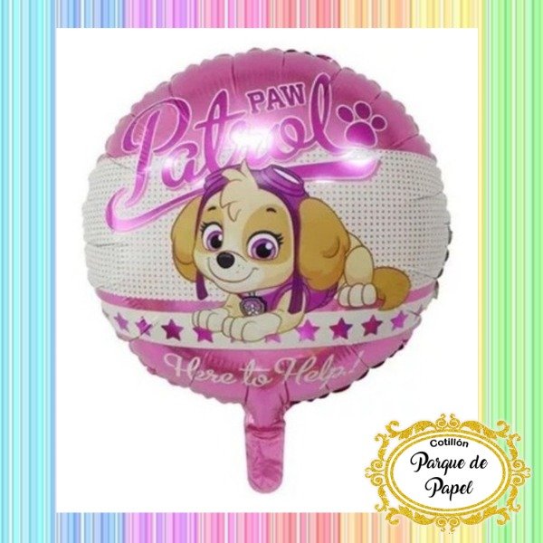 Producto - Globo Metalizado Paw Patrol rosa (45 cm)