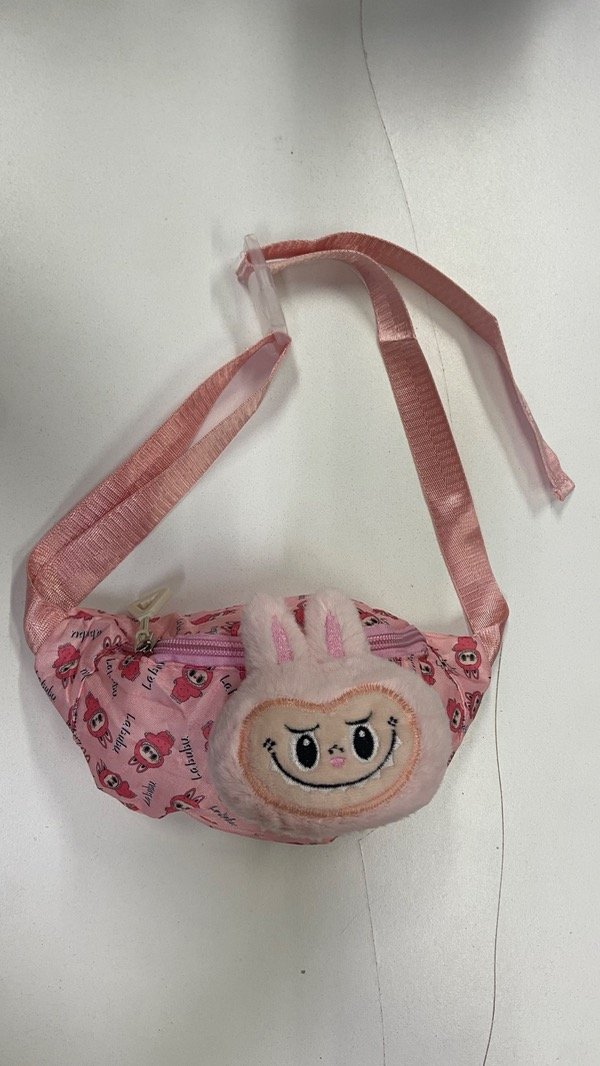 Producto - Bolso riñonera Labubu para niños (pin peluche - rosa)