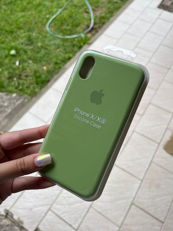Producto - Iph x/xs silicona case con felpa verde claro