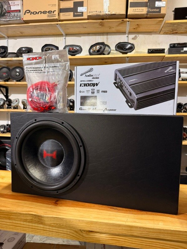 Producto - COMBO SUB 15" DYNA H115 700RMS + POTE AP 1300.1 + CABLES + CAJON MDF DUCTADO