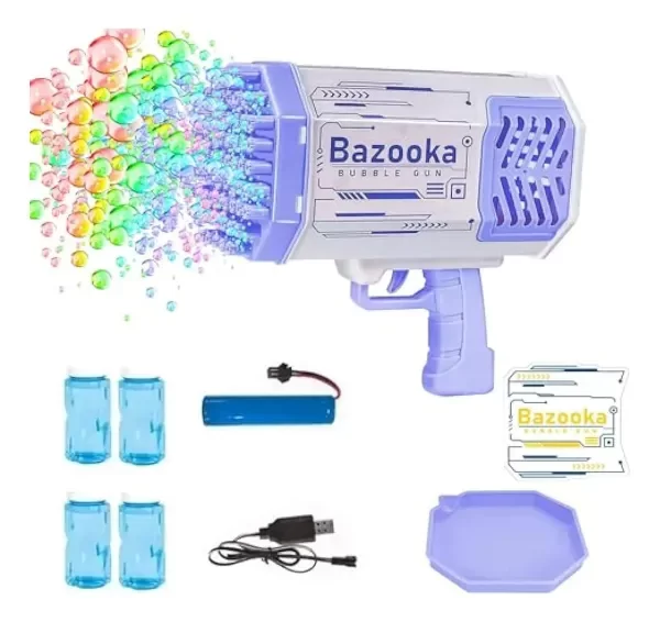 Producto - Máquina De Pistola De Burbujas Para Niños, Bazuca De 69 Hoyo