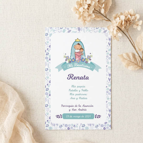 Producto - Diseño de Estampitas - Modelo Virgen del Rosario de San Nicolás