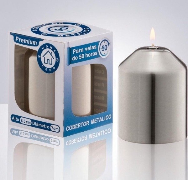 Producto - CAJA X 12 UNIDADES Cobertor metalico para velas de parafina liquida SILVER