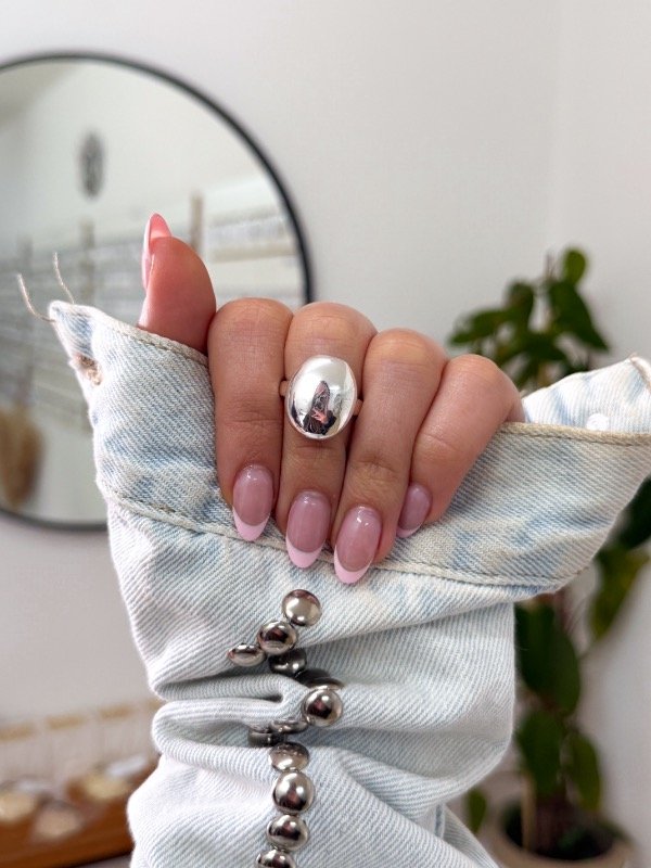 Producto - Anillo acero blanco círculo