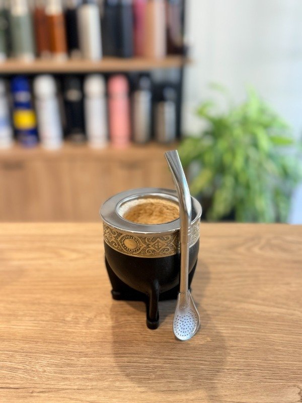 Producto - MATE IMPERIAL CUERO/CALABAZA + BOMBILLA