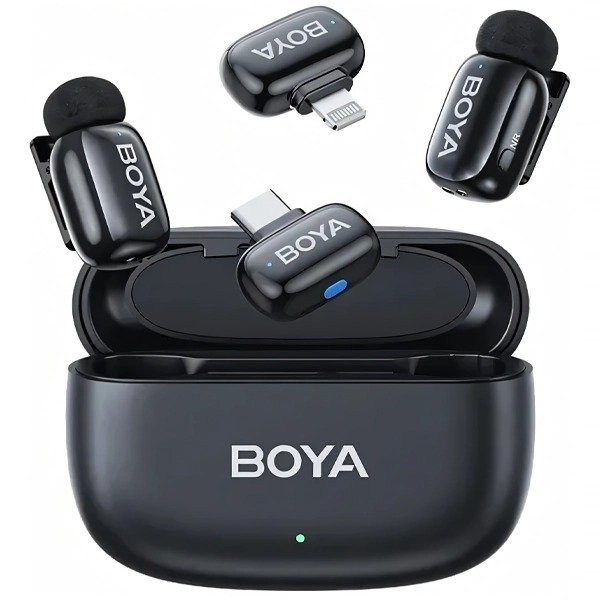 Producto - Boya Inalambrico Para Mini-12 Con Lightning Y USB-C - Negro