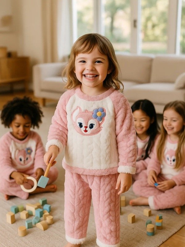 Producto - Pijama de invierno rosa de peluche