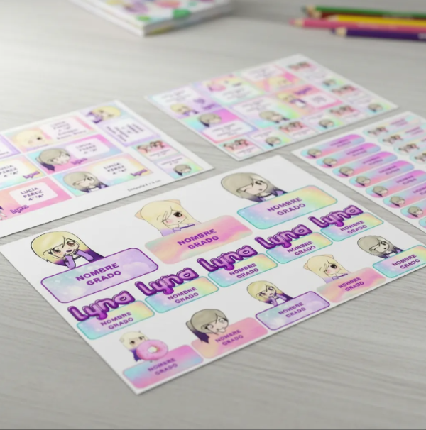 Producto - Kit Imprimible Etiquetas Escolares Lyna Editables - 8
