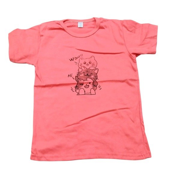 Producto - Remera nena "Gatito" T12 salmon
