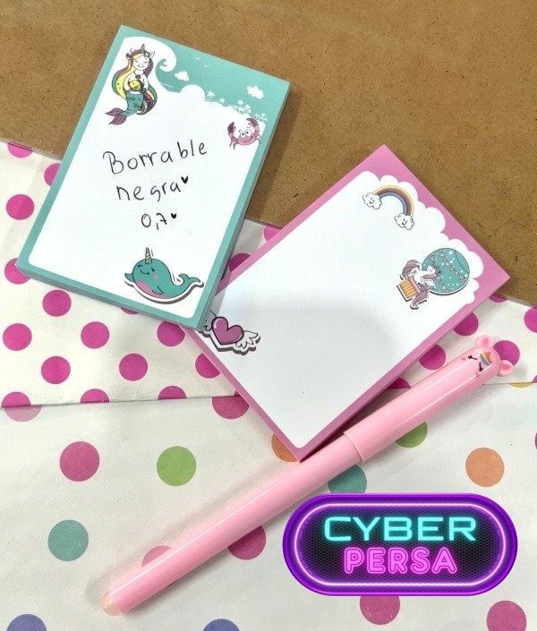 Producto - Blocks x 2  con Lapicera Borrable Negra animalito