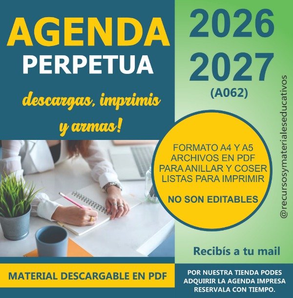 Producto - Agenda Perpetua 2026 para descargar e imprimir