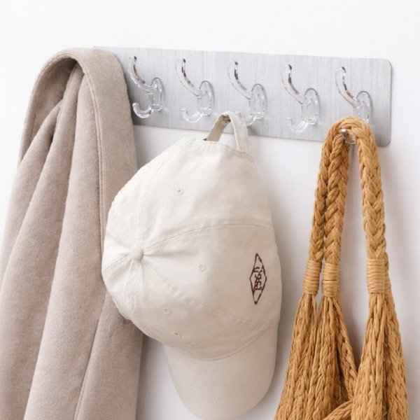 Producto - PERCHERO ADEHSIVO DE ACRILICO 6 GANCHOS 34.5CM