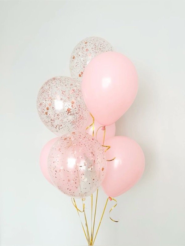 Producto - Bouquet de 6 Globos con helio Látex y Confetis