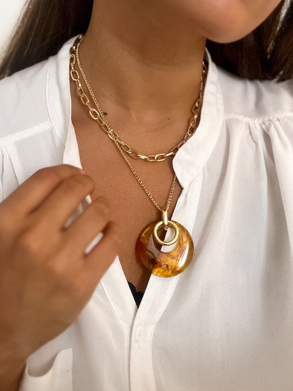 Producto - Collar Oval Carey