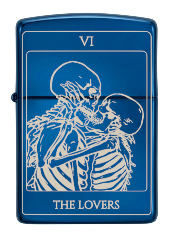 Producto - ENCENDEDOR AZUL RECARGABLE A BENCINA THE LOVERS BESO - 2