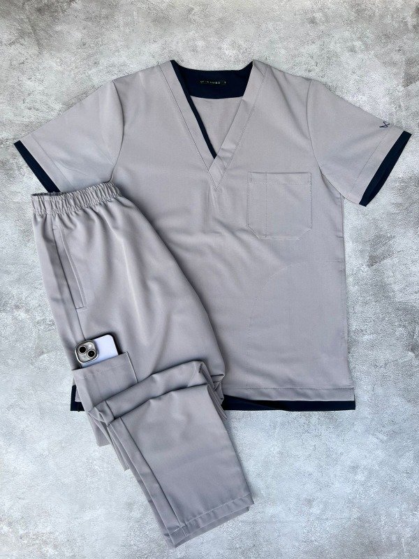Producto - POLO (Gris Medio detalle Azul)