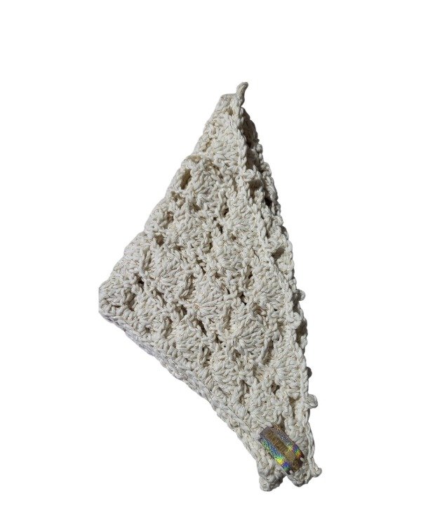 Producto - Bandana Abanico - Blanco con lurex dorado