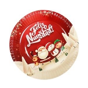 Producto - Plato poli papel x6 navidad - 1