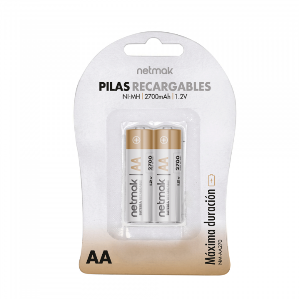 Producto - PILAS RECARGABLES AA 2700MAH NETMAK NM-AA270