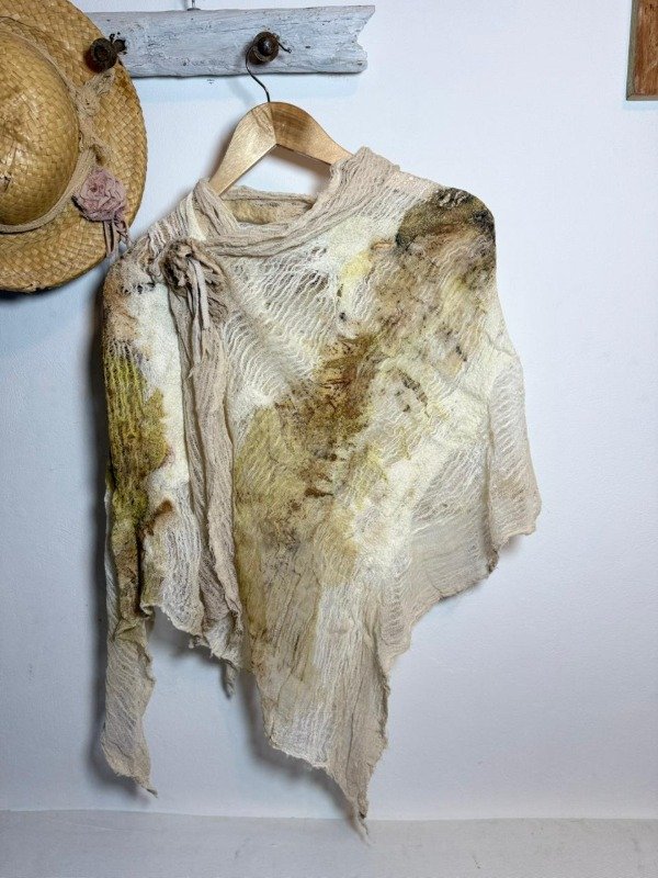 Producto - Pashmina ECOPRINT algodón PERLA