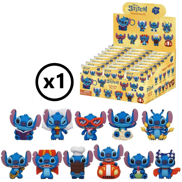 Producto - Disney Stitch 3D Bag Clip Llavero Sorpresa x1