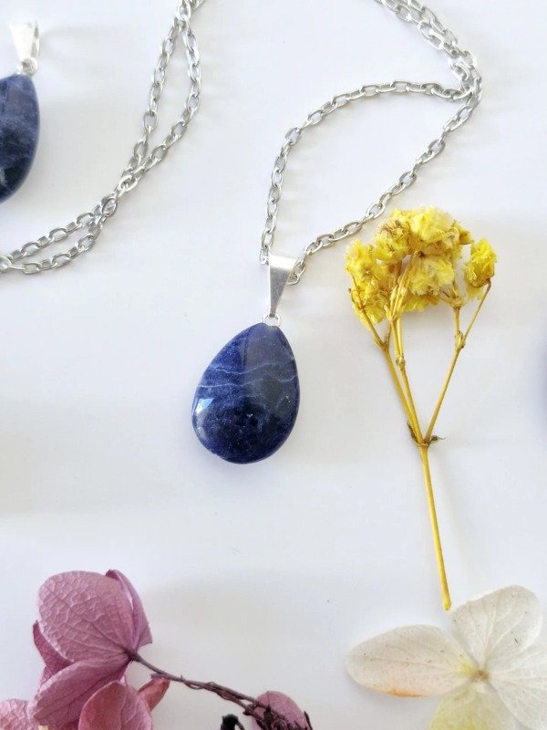 Producto - Collar Gota Piedra Natural Sodalita - 3