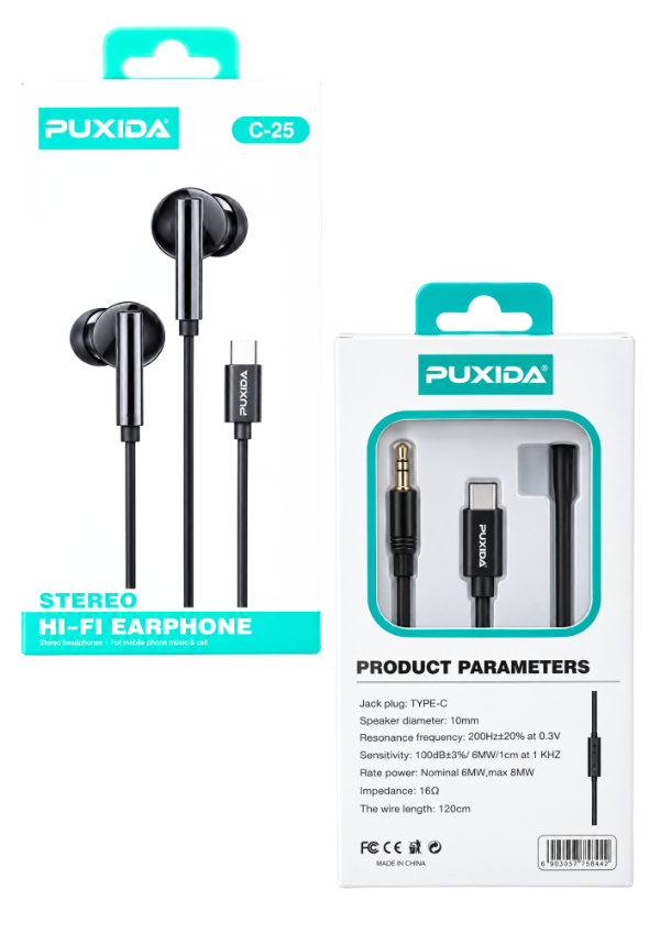 Producto - AURICULARES PUXIDA TIPO C C-25 #6980303173844
