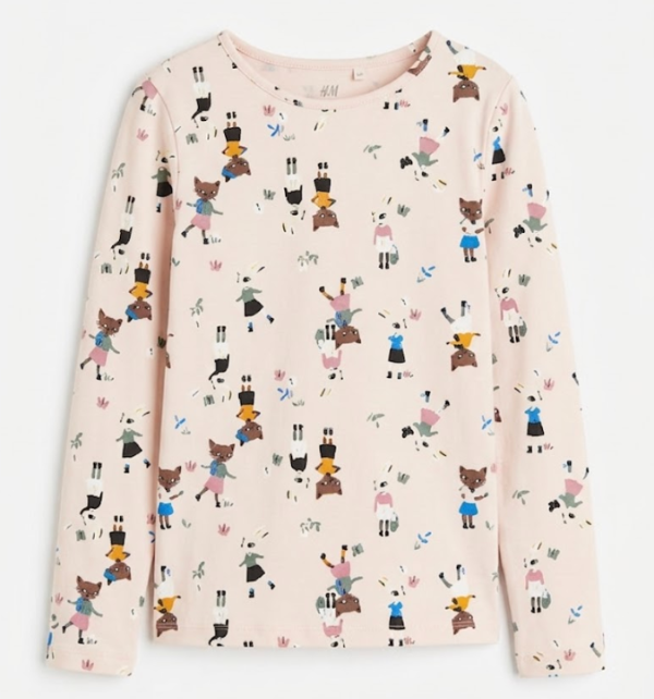 Producto - Remera Niña Manga Larga Rosa Animalitos