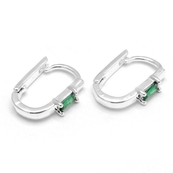Producto - Argollas Ovaladas Cubic Verde 1,5cm