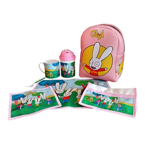 Producto - Set De Jardín Conejo Simón Rosa Personalizado con Nombre