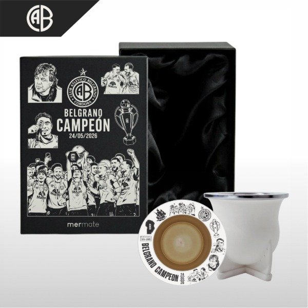 Producto - BOX MATE CON BOMBILLA Y CAJA DE PRESENTACIÓN EXCLUSIVO BELGRANO CAMPEÓN - 1