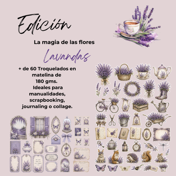 Producto - Set de Journaling creativo + Diario LAVANDA - 7