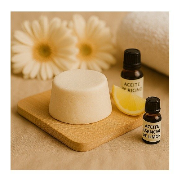 Producto - Shampoo solido anticaspa - Con aceite de ricino y aceite esencial de limón