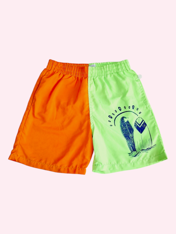 Producto - Traje de baño naranja con verde flúo Advanced 10 años