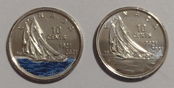 Producto - Canadá 10 cents 2021 color + no color - 0