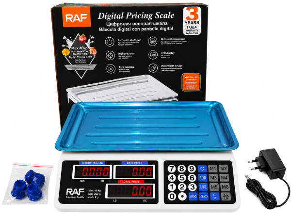Producto - Balanza comercial digital RAF con capacidad de hasta 40 kg