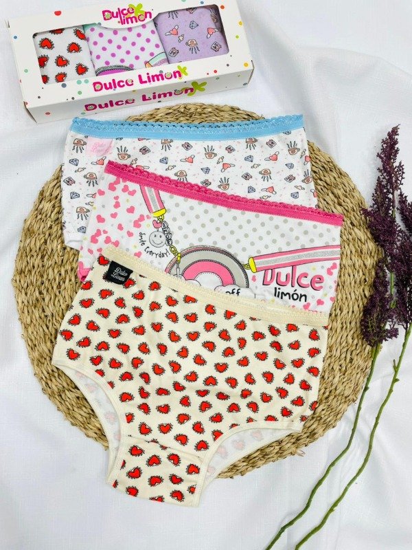Producto - Art. 1917/4- DULCE LIMON - PACK X3 Bombacha de Niña