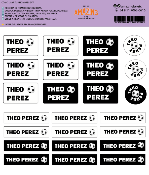 Producto - Identificadores Textiles x24 DTF - 2