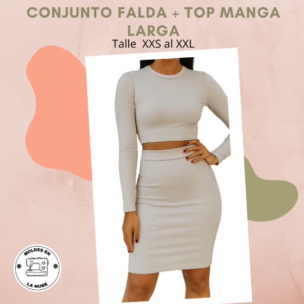 Producto - Conjunto Falda + Top Manga Larga