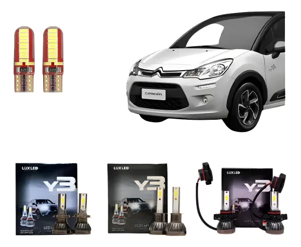 Producto - Kit Cree Led Y3 Luz Baja Alta Y Antiniebla Citroen C3 2013-2022