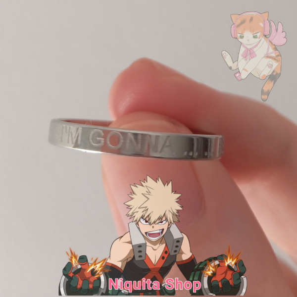 Producto - Anillo grabado Bakugo - stock inmediato