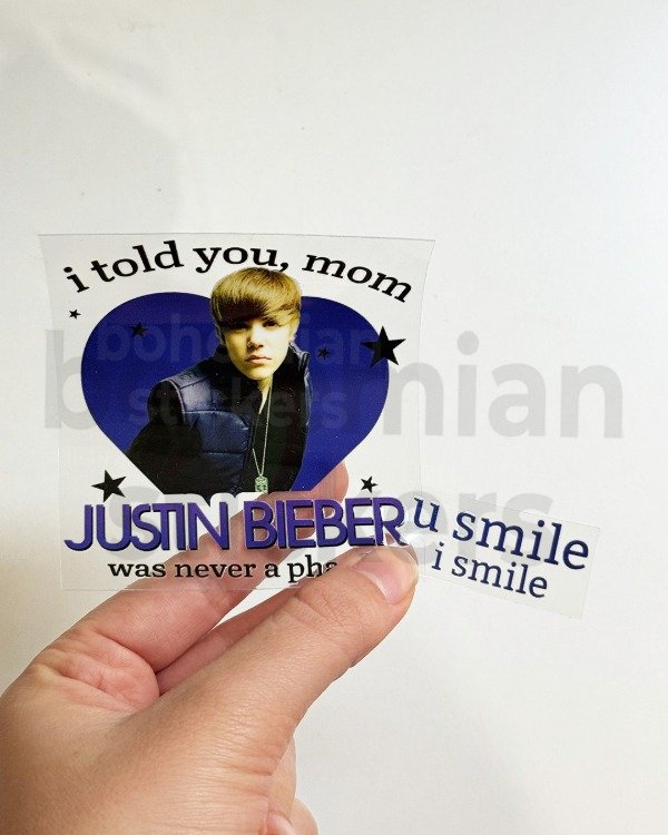 Producto - Sticker DTF UV x2 JUSTIN BIEBER - Justin Bieber