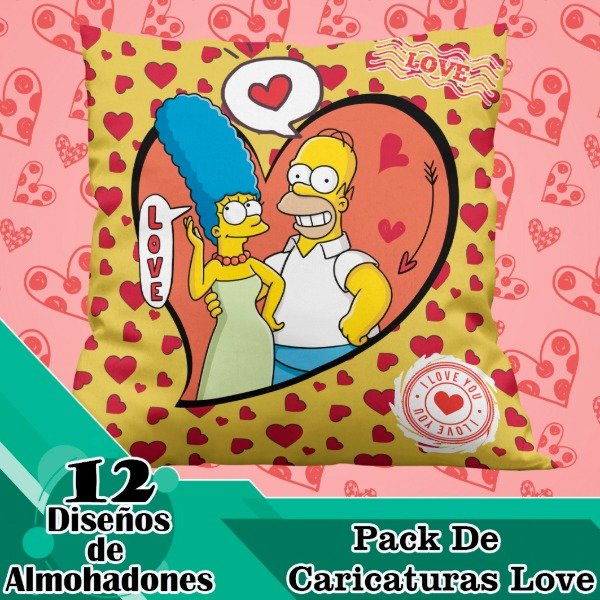 Producto - Diseños Digitales / Plantillas Para Almohadones De Caricaturas Love San Valentín