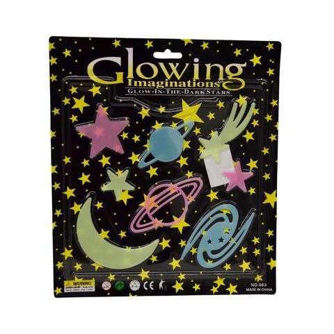 Producto - FIGURAS FLUORESCENTES ESPACIO 8 PIEZAS EN BLISTER 24X27