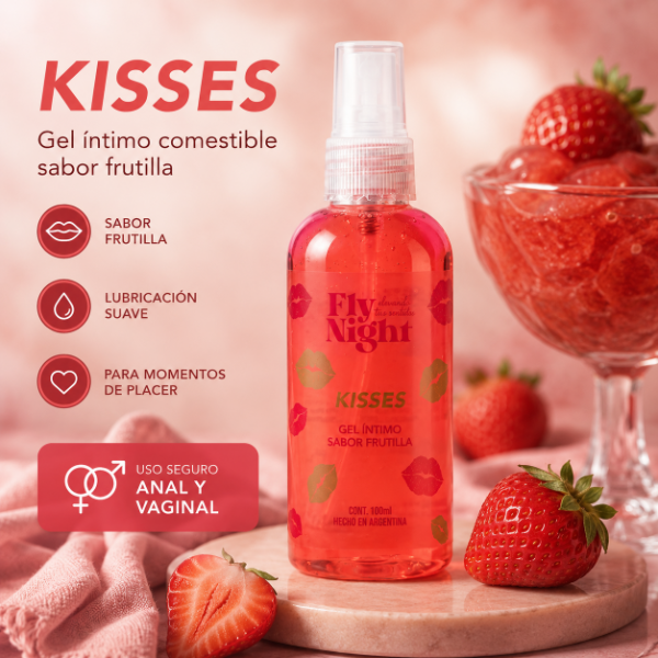 Producto - Gel Lubricante comestible Kisses Fly Night sabor a Frutilla 100ml - 2